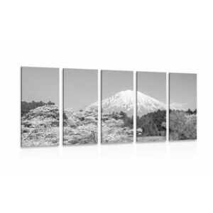 5-częściowy obraz Góra Fuji w wersji czarno-białej obraz