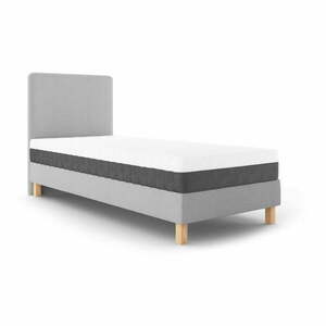 Jasnoszare łóżko jednoosobowe Mazzini Beds Lotus, 90x200 cm obraz