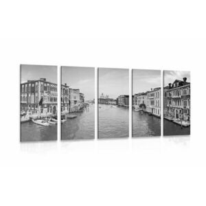 5-częściowy obraz słynny kanał w Wenecji w wersji czarno-białej obraz