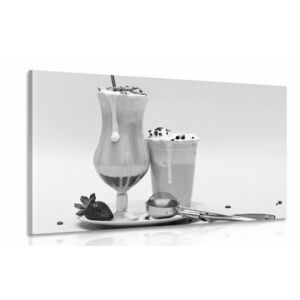 Obraz koktajl mleczny w wersji czarno-białej obraz