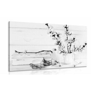 Obraz rustykalna martwa natura w wersji czarno-białej obraz