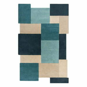 Niebiesko-beżowy dywan wełniany 240x150 cm Abstract Collage – Flair Rugs obraz