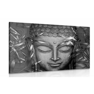Obraz uśmiechnięty Budda w wersji czarno-białej obraz