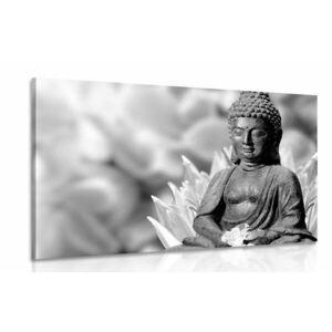 Obraz spokojny Budda w wersji czarno-białej obraz