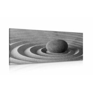 Obraz kamień medytacyjny w wersji czarno-białej obraz