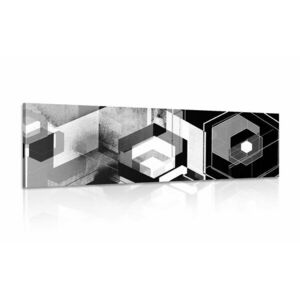Obraz futurystyczna geometria w wersji czarno-białej obraz