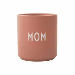 Różowy/beżowy porcelanowy kubek 300 ml Mom – Design Letters obraz
