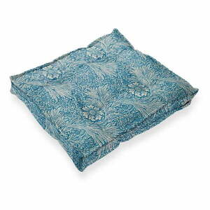 Niebieska poduszka na krzesło z domieszką lnu Tierra Bella Wild Flowers, 37x37 cm obraz