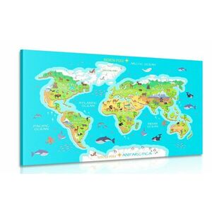 Obraz mapa geograficzna świata dla dzieci obraz
