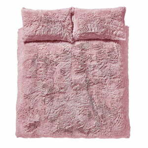 Różowa przedłużona pościel dwuosobowa 230x220 cm Cuddly Deep Pile – Catherine Lansfield obraz