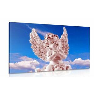 Obraz różowy opiekuńczy anioł na niebie obraz