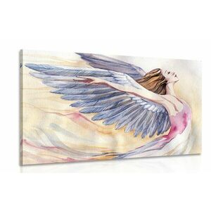Obraz wolny anioł z fioletowymi skrzydłami obraz