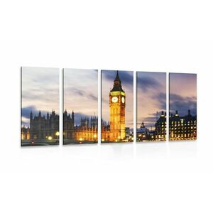 5-częściowy obraz nocny Big Ben w Londynie obraz