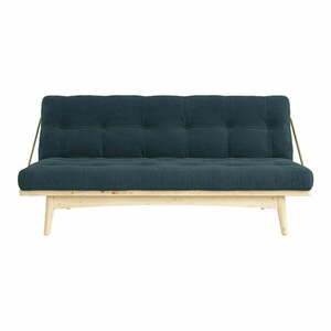 Sofa rozkładana ze sztruksową tapicerką Karup Design Folk Raw/Pale Blue obraz