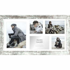 Szaro-biała ramka na 5 zdjęć Styler Narvik, 51x27 cm obraz