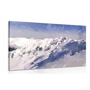 Obraz olejnego przedstawiający zaśnieżoną górę obraz