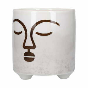 Biało-różowa ceramiczna doniczka Kitchen Craft Terracotta Face obraz