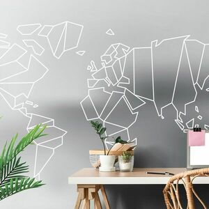 Tapeta stylizowana mapa świata w czerni i bieli obraz