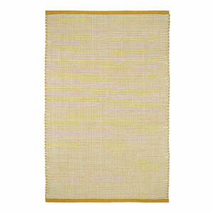 Żółty dywan z domieszką wełny 130x70 cm Bergen – Nattiot obraz