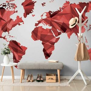 Tapeta czerwona mapa świata w grafice wektorowej obraz