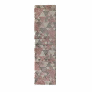 Różowo-szary chodnik Flair Rugs Nuru, 60x230 cm obraz