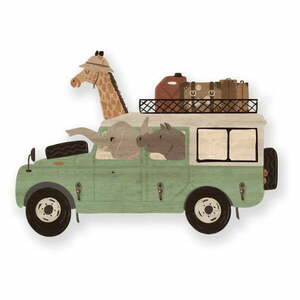Zielony dziecięcy wieszak ścienny Safari Van – Little Nice Things obraz