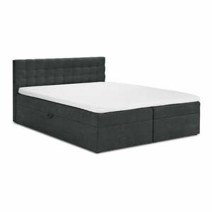 Ciemnoszare łóżko boxspring ze schowkiem 180x200 cm Jade – Mazzini Beds obraz