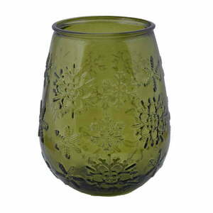 Zielony szklany wazon z motywem świątecznym Ego Dekor Copos de Nieve, wys. 13 cm obraz