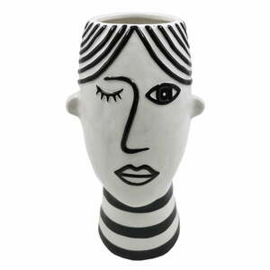 Czarno-biały porcelanowy wazon Mauro Ferretti Face obraz