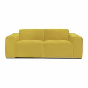 Musztardowożółta sztruksowa sofa modułowa Scandic Sting obraz