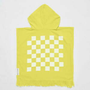 Żółty dziecięcy ręcznik plażowy z kapturem Sunnylife Checkerboard, 3-6 lat obraz