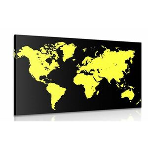 Obraz żółta mapa na czarnym tle obraz
