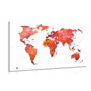 Obraz kontynenty w kolorze czerwonym obraz