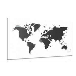 Obraz abstrakcyjna mapa świata w wersji czarno-białej obraz
