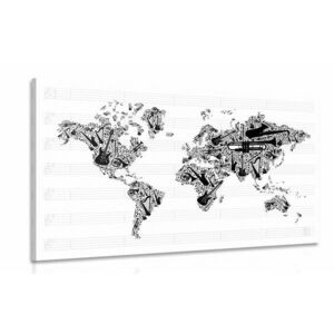 Obraz muzyczna mapa świata w odwrotnej kolejności obraz