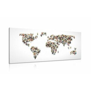Obraz mapa świata składająca się z ludzi obraz