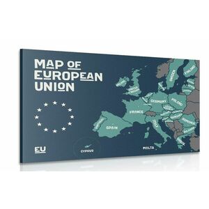 Obraz mapa edukacyjna z nazwami państw Unii Europejskiej obraz