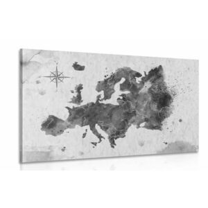 Obraz retro mapa Europy w wersji czarno-białej obraz