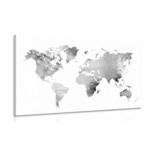 Obraz mapa świata w czarno-białej akwareli obraz