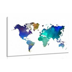 Obraz kolorowa mapa świata akwarela obraz
