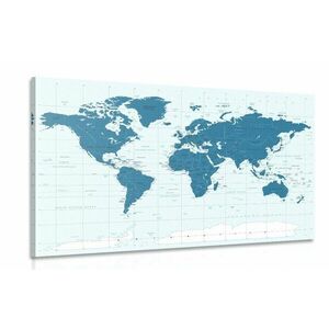 Obraz polityczna mapa świata w kolorze niebieskim obraz