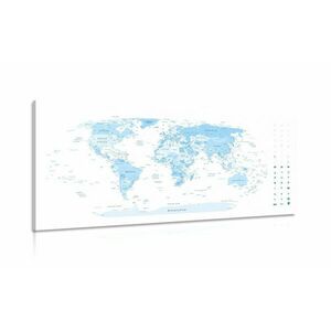 Obraz szczegółowa mapa świata w kolorze niebieskim obraz