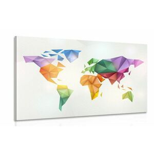 Obraz kolorowa mapa świata w stylu origami obraz