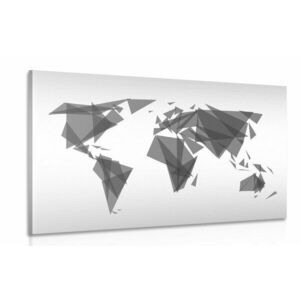 Obraz geometryczna mapa świata w wersji czarno-białej obraz