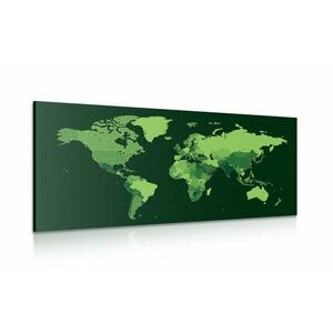 Obraz szczegółowa mapa świata w kolorze zielonym obraz