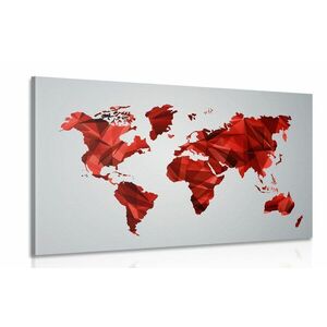 Obraz mapa świata w grafice wektorowej w kolorze czerwonym obraz