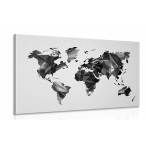 Obraz mapa świata w grafice wektorowej projekt w wersji czarno-białej obraz