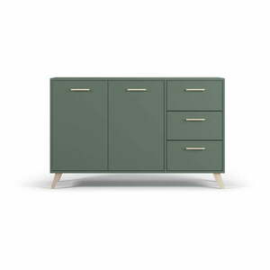 Zielona niska komoda 140x86 cm Burren – Cosmopolitan Design obraz