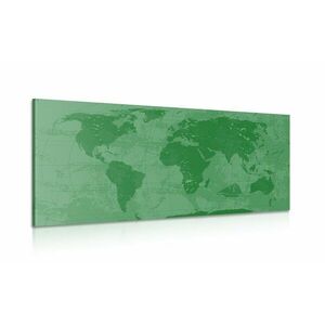 Obraz rustykalna mapa świata w kolorze zielonym obraz