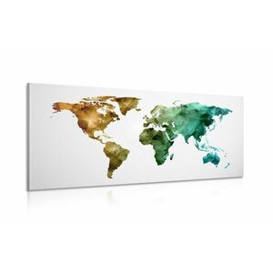 Obraz kolorowa wielokątna mapa świata obraz